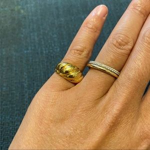 Mejuri gold vermeil Croissant Dôme Ring - Size 3